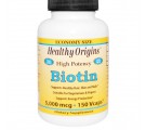 Healthy Origins, biotina, alta potencia, 5000 mcg, 150 Vcaps