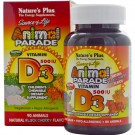 Vitamin D3, Natural Black Cherry Flavor, 500 IU (90 Animals) - Nature's Plus