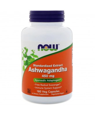 Ashwagandha- 450 mg (180 Vegetarian Capsules) - Now Foods