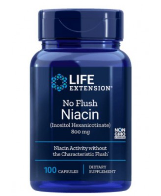 No-Flush Niacin (Inositol Hexanicotinaat) 800 mg - 100 Capsules - Life Extension