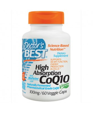 High Absorption CoQ10 with BioPerine, 100 mg (60 Veggie Caps) - Doctor's Best