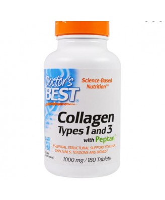  Mejores tipos de colágeno 1 y 3, 1000 mg, 180 tabletas  - Doctors Best