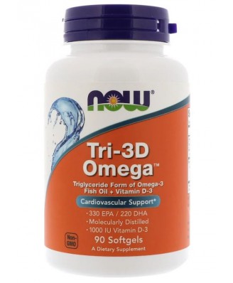 Tri-3D Omega 330 EPA/220 DHA (90 softgels) - Now Foods