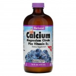 Liquid Calcium Magnesium Citrate Plus Vitamin D3 - Natural Blueberry Flavor (472 ml) - Bluebonnet Nutrition