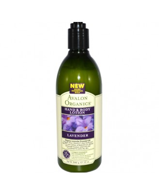 Avalon Organics, Hand & Body Lotion, Lavender, 12 oz (340 g)