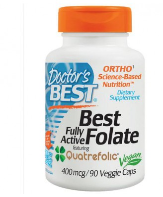 Fully Active Folate 400 with Quatrefolic 400 mcg (90 Veggie Caps ) - Doctor's Best