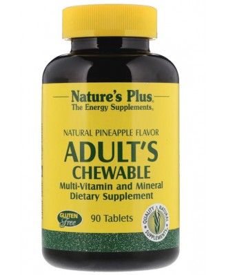 Adult's Chewable Multi-Vitamin and Mineral - Natural Pineapple Flavor (90 Tablets) - Nature's Plus