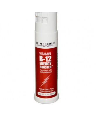 Dr. Mercola, Vitamin B-12 Energy Booster, Natural Cherry Flavor, .85 fl oz (25 ml)