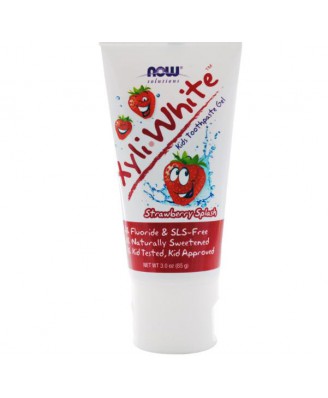 Now Foods, XyliWhite Kids Toothpaste Gel, Fluoride-Free, Strawberry Splash, 3.0 oz (85 g)