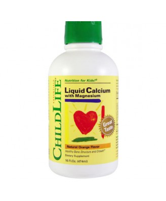 ChildLife, Essentials, Liquid Calcium with Magnesium, Natural Orange Flavor, 16 fl oz (474 ml)
