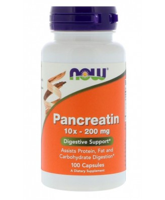 Pancreatin 10X - 200 mg (100 capsules) - Now Foods