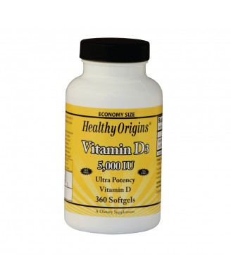Vitamin D3 5000 IU (360 Softgels) - Healthy Origins
