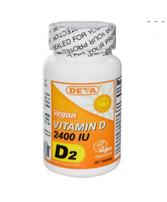 Vegan Vitamin D D2 2400 IU (90 Tablets) - Deva